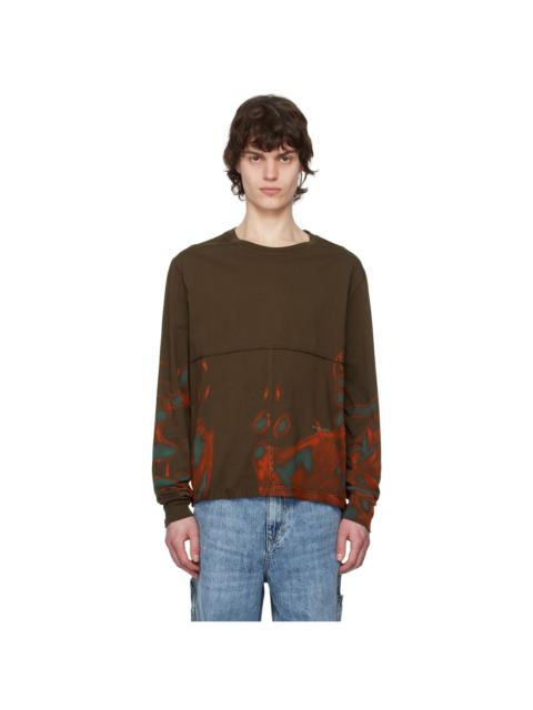 ECKHAUS LATTA Brown Lapped Long Sleeve T-shirt
