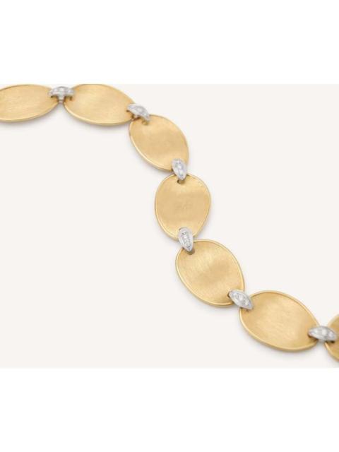 Other Designers Marco Bicego 18kt yellow small gold leaf necklace with diamond accents CB2893_B_YW_Q6
