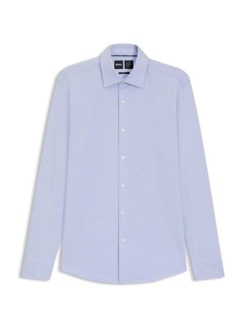 BOSS SLIM-FIT SHIRT IN PATTERNED COTTON-BLEND JERSEY