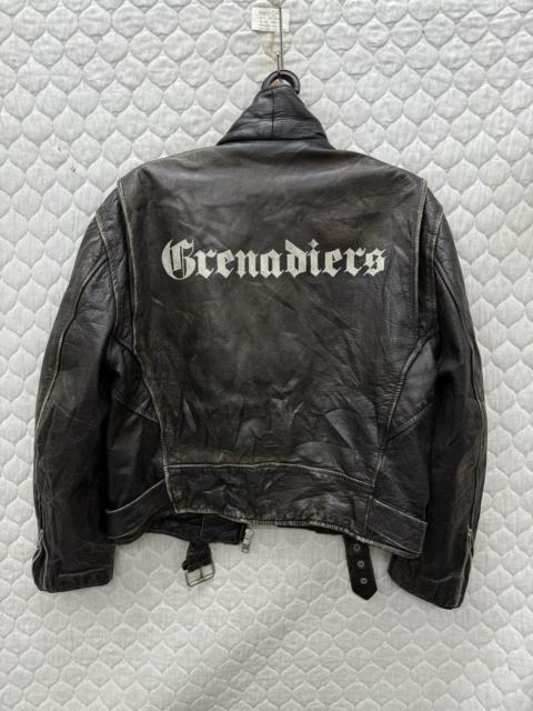 Genuine Leather - 🔥🔥🔥ARCHIVE VINTAGE GRENADIERS DOUBLE COLLAR LEATHER JACKET
