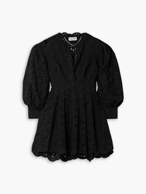 Charo Ruiz Franca broderie anglaise cotton-blend mini dress