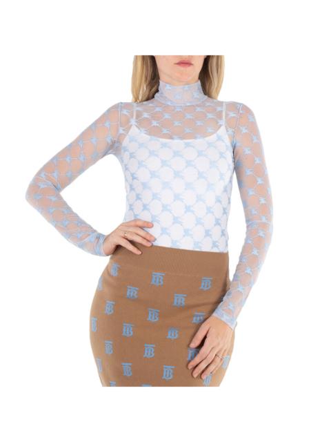 Burberry Burberry Glacier Blue Ekd Stretch Tulle Bodysuit