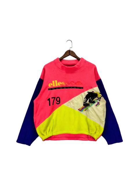 Other Designers Vintage 90s Ellesse Snowboard Fleece Neon Multicolor Sweater