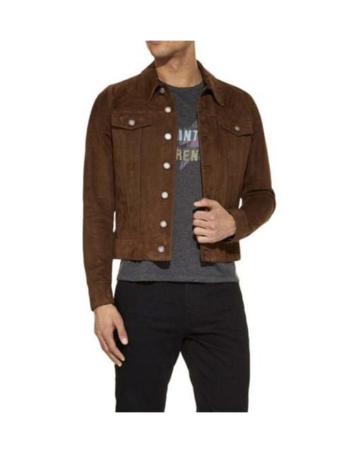 SAINT LAURENT Saint Laurent Suede Trucker in Large