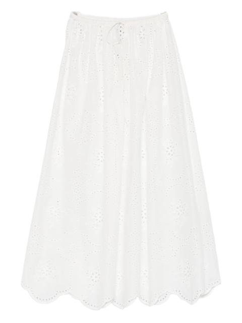 MATTEAU broderie-detail midi skirt