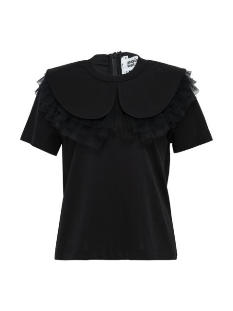 Noir Kei Ninomiya Cotton Ponte X Nylon Tulle Tee