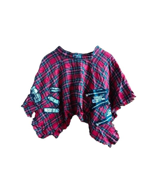If Six Was Nine - Mad Punk Mini Skirt Red Tartan Skull Zipper Patch Design