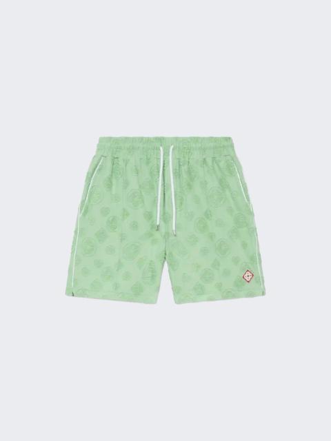 CASABLANCA Towelling Monogram Short Green