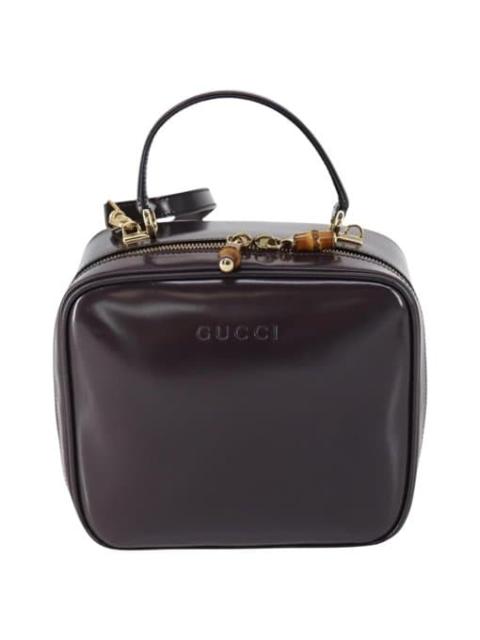 GUCCI Bamboo patent leather handbag
