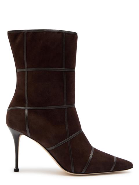 Manolo Blahnik Manolo Blahnik Trulonapla 90 Panelled Suede Mid-calf Boots