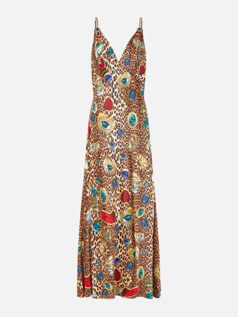 CAMILLA V-NECK FULL LENGTH BIAS SLIP DRESS