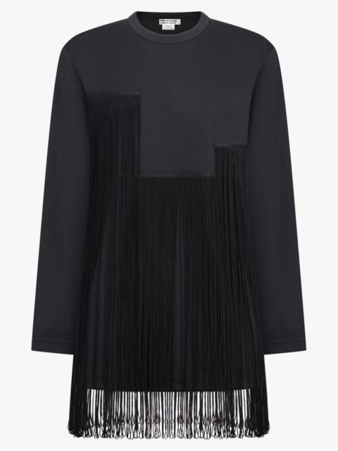 Comme Des Garçons CREW NECK LS TOP WITH TASSEL DETAIL | BLACK