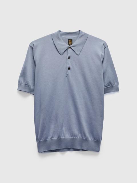 BATONER Caribbean Sea Island SS Polo in Grayish Blue
