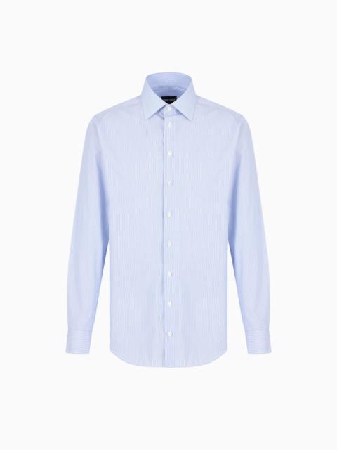 GIORGIO ARMANI REGULAR-FIT SHIRT IN STRIPED LUXURY COTTON