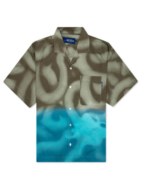 AWAKE NY AWAKE NY X MUNDO DIP DYED CAMP SHIRT - BROWN/BLUE