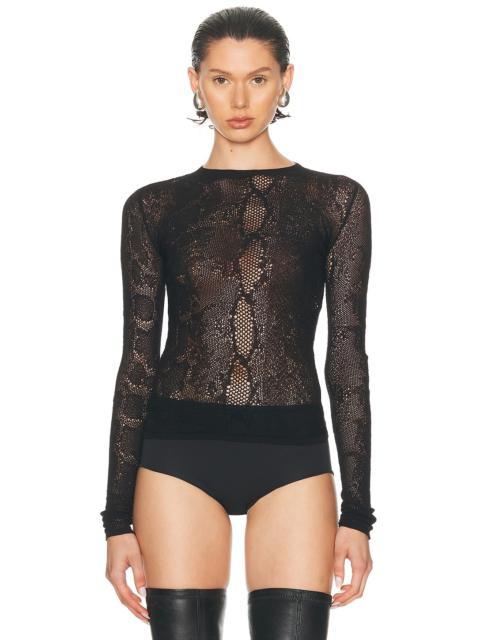 THE ATTICO Python Lace Top
