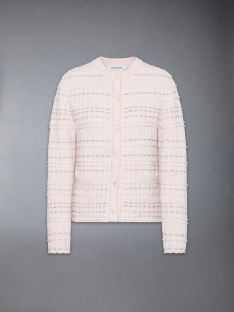 Thom Browne SEERSUCKER KNIT TWEED JACQUARD CARDIGAN