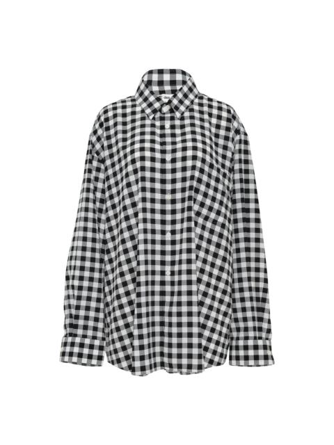 Comme Des Garçons Polyester Crepe De Chine Check Blouse