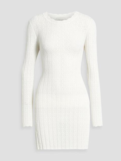 Loulou de Saison Senty ribbed pointelle-knit mini dress
