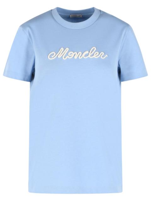 Moncler Moncler Light Blue Cotton T-Shirt Women