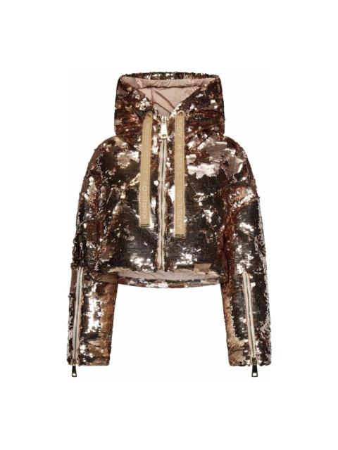 SEQUIN CROP JACKET NUDE AW24