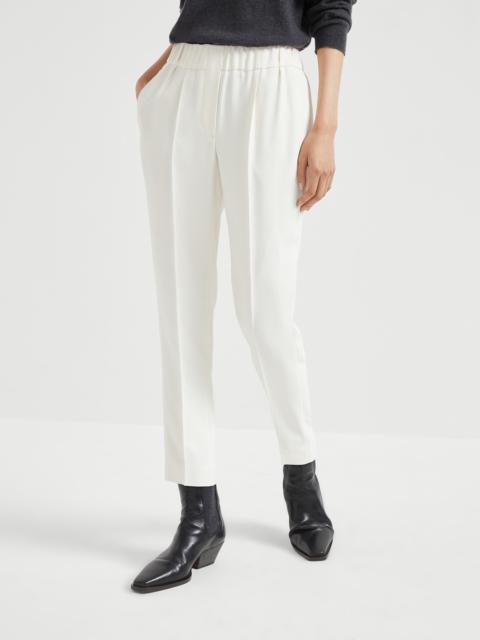 Brunello Cucinelli Silk and acetate crêpe cady tailored jogger trousers