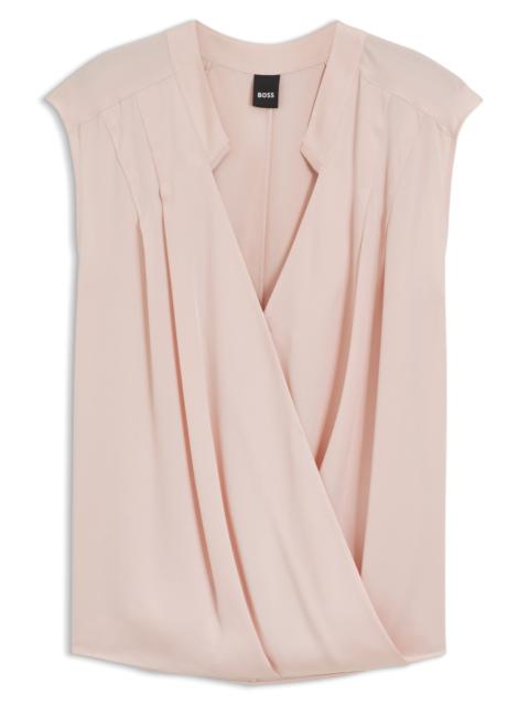 BOSS REGULAR-FIT BLOUSE IN STRETCH SILK
