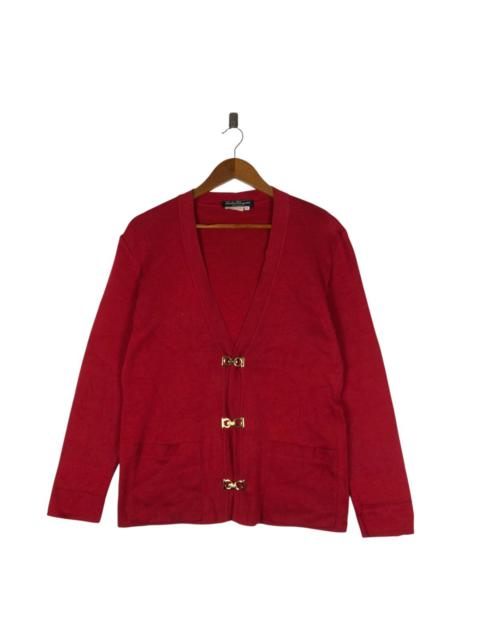 FERRAGAMO SALVATO FERRAGAMO Red Cardigan Sweater