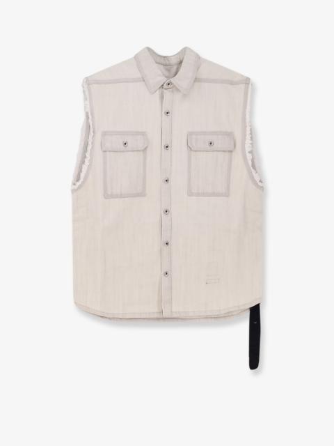 Rick Owens DRKSHDW DRKSHDW Sleeveless Denim Jacket White