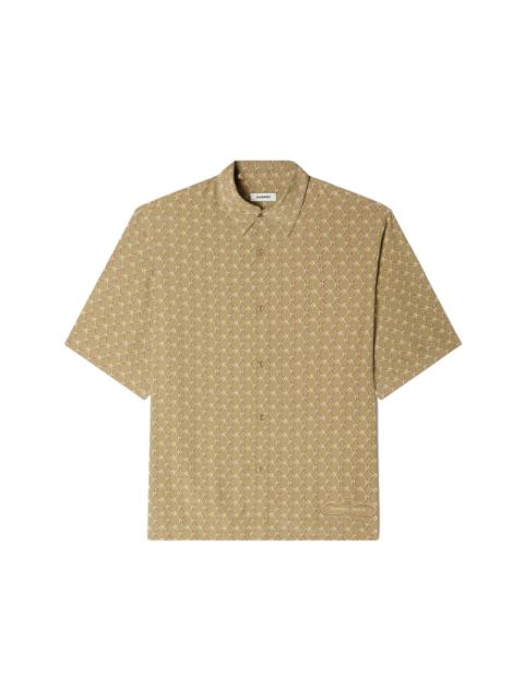 Sandro SANDRO Link print loose-fit shirt in Brown at Nordstrom