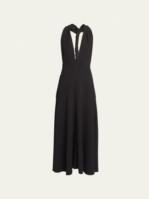 Proenza Schouler Matte Viscose Crepe Twist-Back Maxi Dress