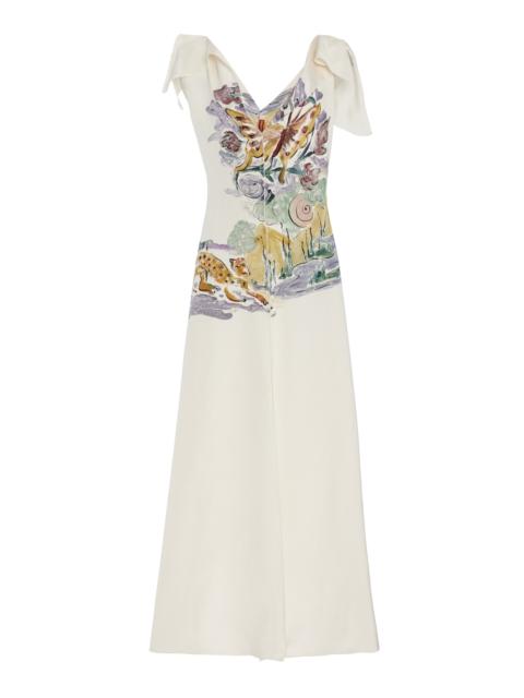 Altuzarra Jophee Printed Crepe Maxi Dress white
