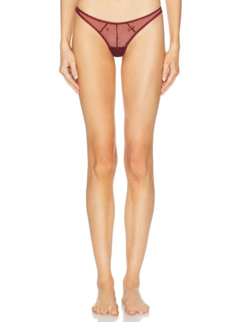 KIKI DE MONTPARNASSE Cerise Embroidery Thong