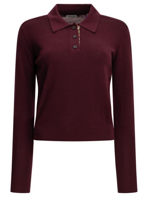 Burberry Burberry Wool Polo Sweater Bordeaux Women