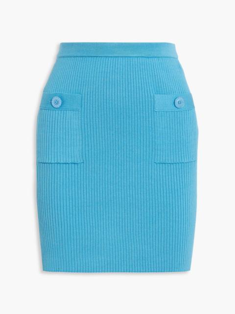 Oscar de la Renta Ribbed silk-blend mini skirt