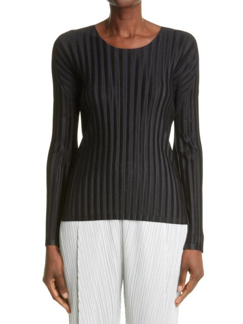 Pleats Please Issey Miyake Pleats Please Issey Miyake Pleated Long Sleeve Top in Black at Nordstrom