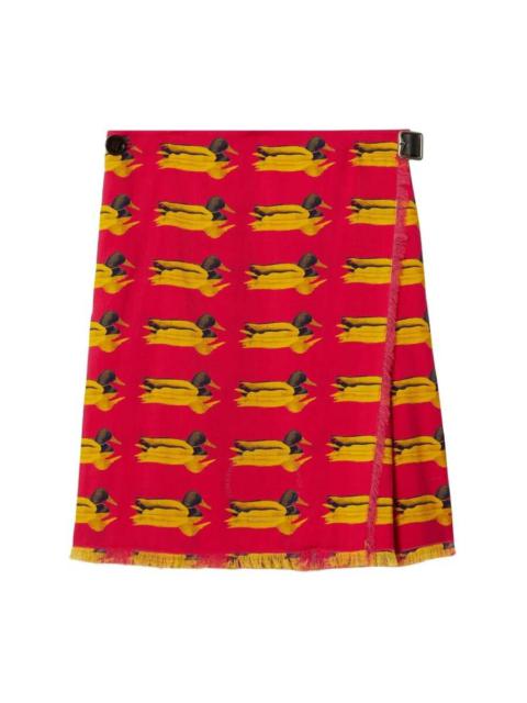 Burberry Duck Print Wool Mini Skirt