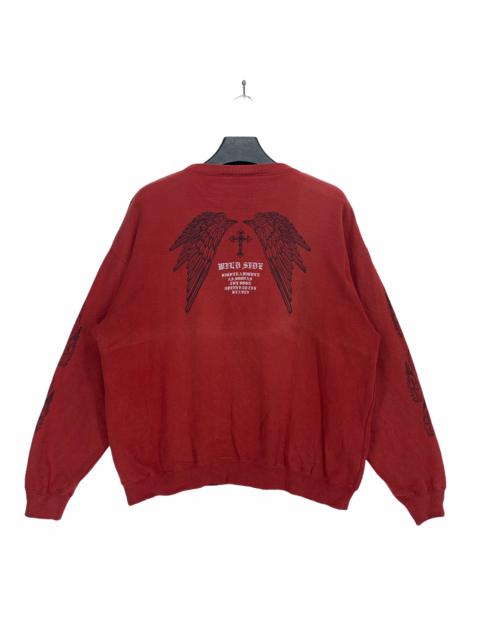 Other Designers Rare - Dogcigar Wild Side Wing Big Logo Red Sweatshirt #2888-90