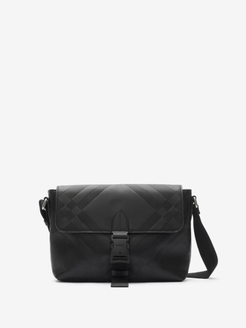 Burberry Small Embossed Check Buckled Messenger Bag​