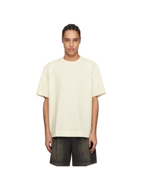 【関税込み】WOOYOUNGMI オフホワイト Line Embroidery Tシャツ Wooyoungmi Off-White Line Embroidery T-shirt | REVERSIBLE