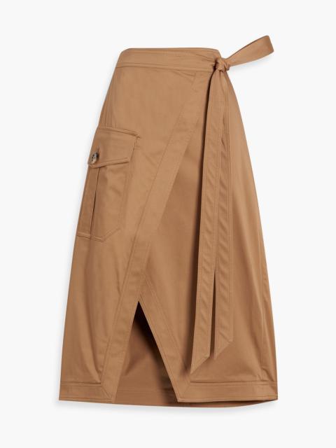 VERONICA BEARD Madeline wrap-effect cotton-blend midi skirt