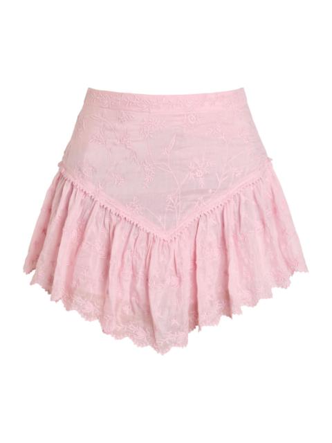 Isabel Marant Isabel Marant Zoelia Embroidered Cotton and Silk-blend Mini Skirt