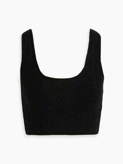 Loulou de Saison Iris cropped cable-knit wool and cashmere-blend tank