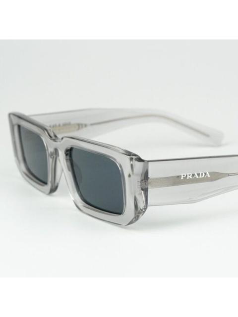 Prada NEW Prada PR06YS 12R09T Transparent Grey Dark Grey Rectangle Unisex Sunglasses