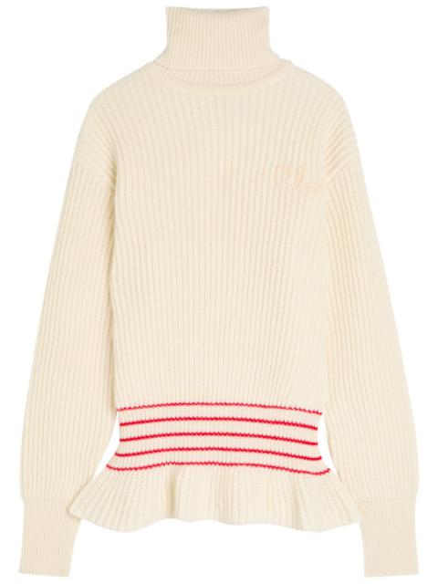 Chloé Chloe Striped Wool and Mohair-blend Jumper