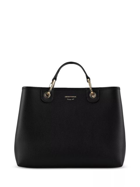 EMPORIO ARMANI MyEA Medium Black Shopper Tote Bag