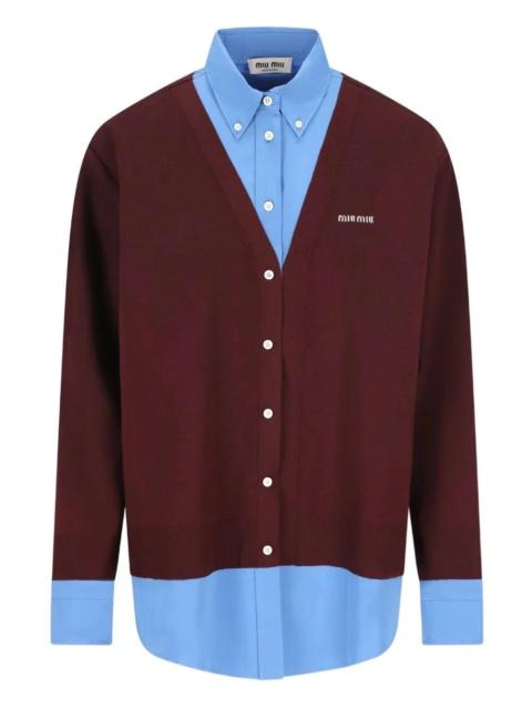 Miu Miu Miu Miu Women Wool Cardigan With Cotton Details
