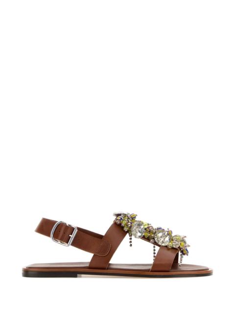 Dries Van Noten Dries Van Noten Women Caramel Leather Sandals