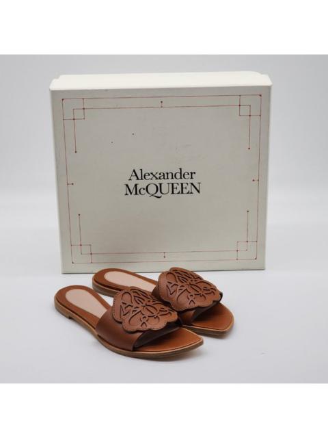 Alexander McQueen Alexander McQueen Logo Leather  slip on sandals
