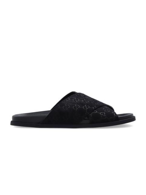 GUCCI Gucci Criss Cross GG Slide Sandals